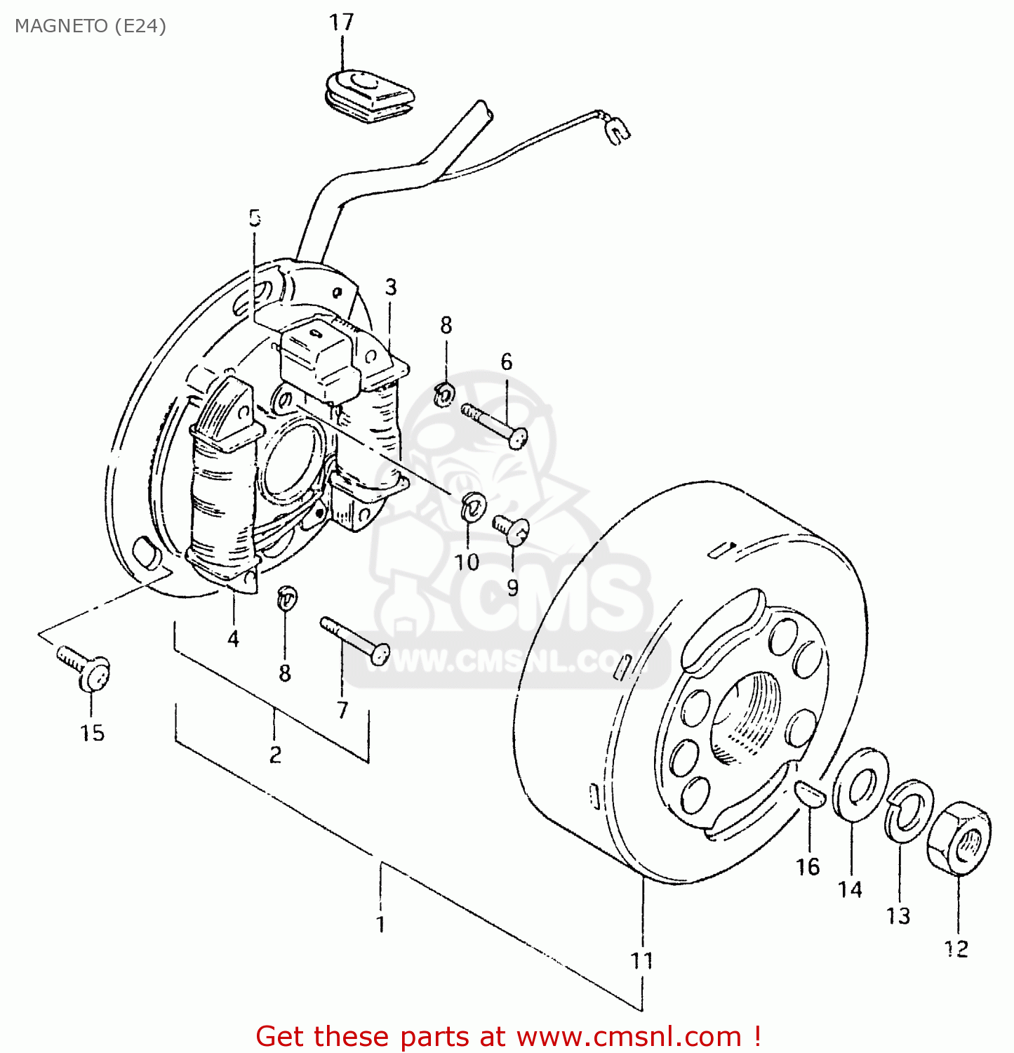 MAGNETO (E24) TS125ER 1981 (X) (1 2 4 6 8 9 10 15 16 17 18 E21 E22 E24 E26 E30