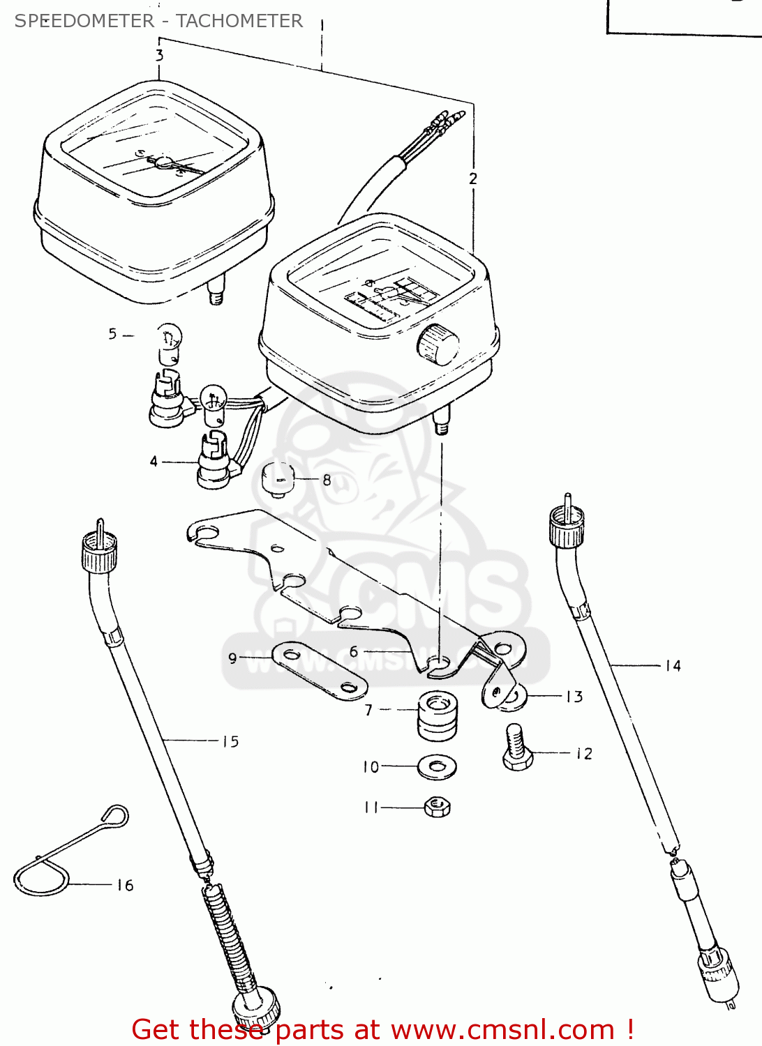 SPEEDOMETER - TACHOMETER TS125ER 1981 (X) (1 2 4 6 8 9 10 15 16 17 18 E21 E22 E24 E26 E30