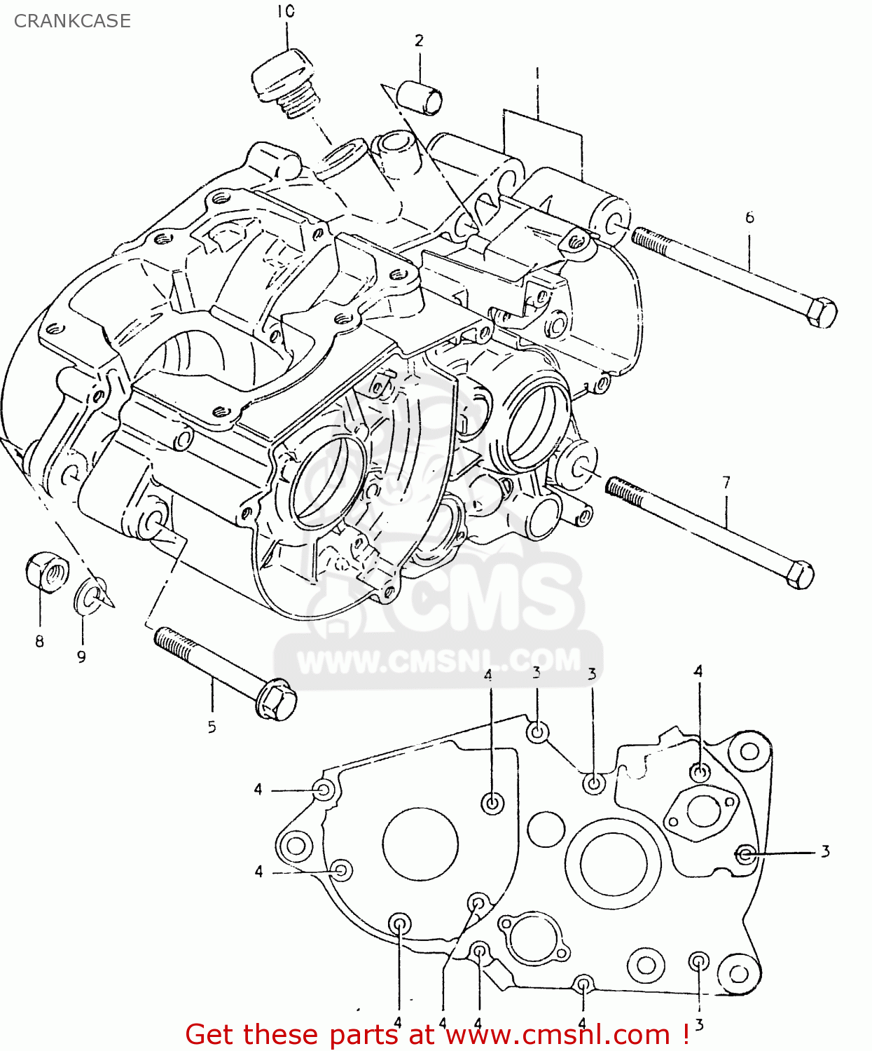 CRANKCASE TS125ER 1981 (X) (1 2 4 6 8 9 10 15 16 17 18 E21 E22 E24 E26 E30