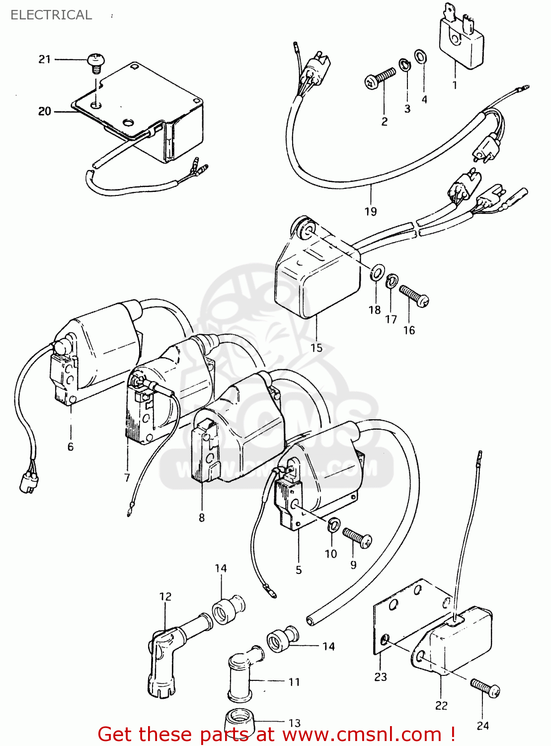 ELECTRICAL TS125ER 1981 (X) (1 2 4 6 8 9 10 15 16 17 18 E21 E22 E24 E26 E30