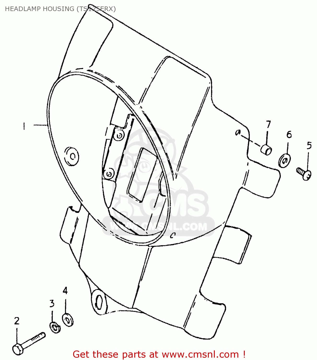 HEADLAMP HOUSING (TS125ERX) TS125ER 1981 (X) (1 2 4 6 8 9 10 15 16 17 18 E21 E22 E24 E26 E30