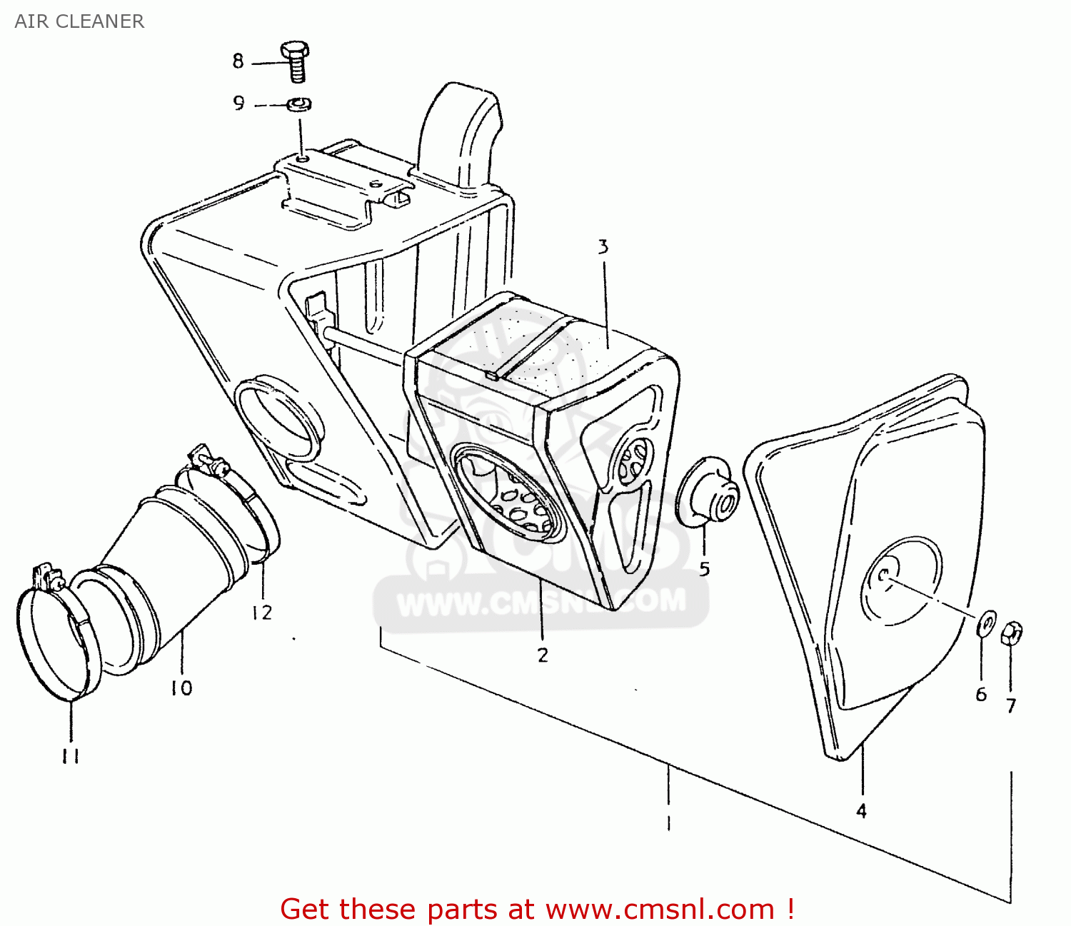 AIR CLEANER TS125ER 1981 (X) (1 2 4 6 8 9 10 15 16 17 18 E21 E22 E24 E26 E30