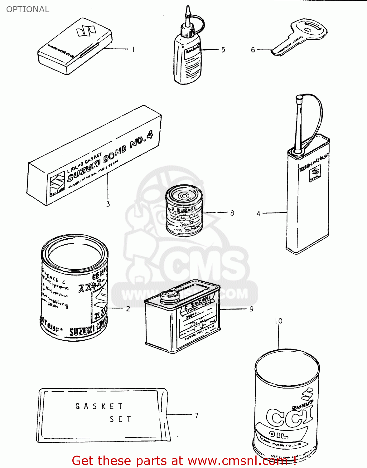 OPTIONAL TS125ER 1981 (X) (1 2 4 6 8 9 10 15 16 17 18 E21 E22 E24 E26 E30