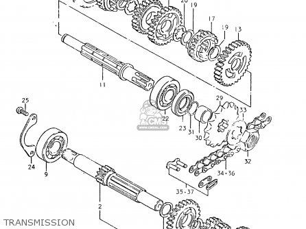 TRANSMISSION - TS125ER 1981 (X) (1 2 4 6 8 9 10 15 16 17 18 E21 E22 E24 E26 E30