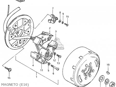 MAGNETO (E16) - TS125ER 1981 (X) (1 2 4 6 8 9 10 15 16 17 18 E21 E22 E24 E26 E30