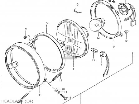 HEADLAMP (E4) - TS125ER 1981 (X) (1 2 4 6 8 9 10 15 16 17 18 E21 E22 E24 E26 E30