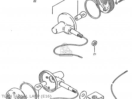 TURN SIGNAL LAMP (E16) - TS125ER 1981 (X) (1 2 4 6 8 9 10 15 16 17 18 E21 E22 E24 E26 E30