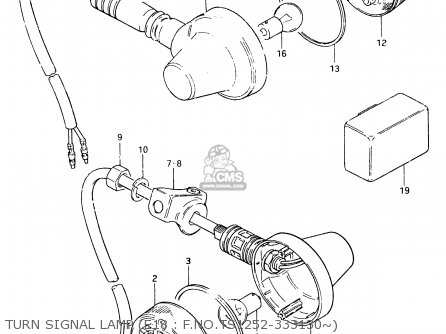 TURN SIGNAL LAMP (E18 : F.NO.TS1252-333130~) - TS125ER 1981 (X) (1 2 4 6 8 9 10 15 16 17 18 E21 E22 E24 E26 E30