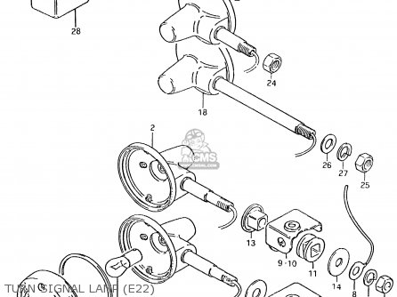 TURN SIGNAL LAMP (E22) - TS125ER 1981 (X) (1 2 4 6 8 9 10 15 16 17 18 E21 E22 E24 E26 E30