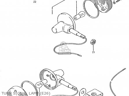 TURN SIGNAL LAMP (E26) - TS125ER 1981 (X) (1 2 4 6 8 9 10 15 16 17 18 E21 E22 E24 E26 E30