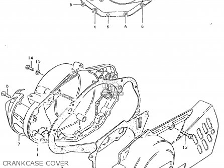 CRANKCASE COVER - TS125ER 1981 (X) (1 2 4 6 8 9 10 15 16 17 18 E21 E22 E24 E26 E30