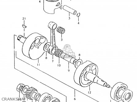 CRANKSHAFT - TS125ER 1981 (X) (1 2 4 6 8 9 10 15 16 17 18 E21 E22 E24 E26 E30