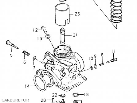 CARBURETOR - TS125ER 1981 (X) (1 2 4 6 8 9 10 15 16 17 18 E21 E22 E24 E26 E30