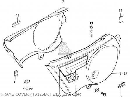 FRAME COVER (TS125ERT E18, E22, E24) - TS125ER 1981 (X) (1 2 4 6 8 9 10 15 16 17 18 E21 E22 E24 E26 E30