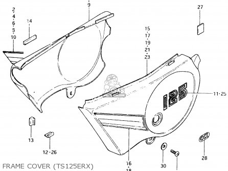 FRAME COVER (TS125ERX) - TS125ER 1981 (X) (1 2 4 6 8 9 10 15 16 17 18 E21 E22 E24 E26 E30