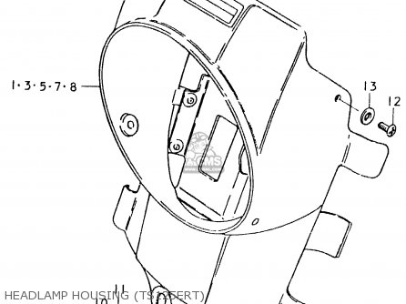 HEADLAMP HOUSING (TS125ERT) - TS125ER 1981 (X) (1 2 4 6 8 9 10 15 16 17 18 E21 E22 E24 E26 E30