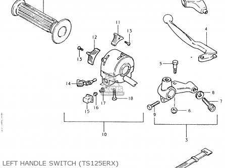 LEFT HANDLE SWITCH (TS125ERX) - TS125ER 1981 (X) (1 2 4 6 8 9 10 15 16 17 18 E21 E22 E24 E26 E30
