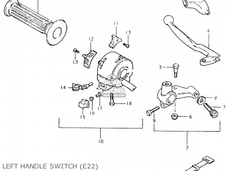 LEFT HANDLE SWITCH (E22) - TS125ER 1981 (X) (1 2 4 6 8 9 10 15 16 17 18 E21 E22 E24 E26 E30