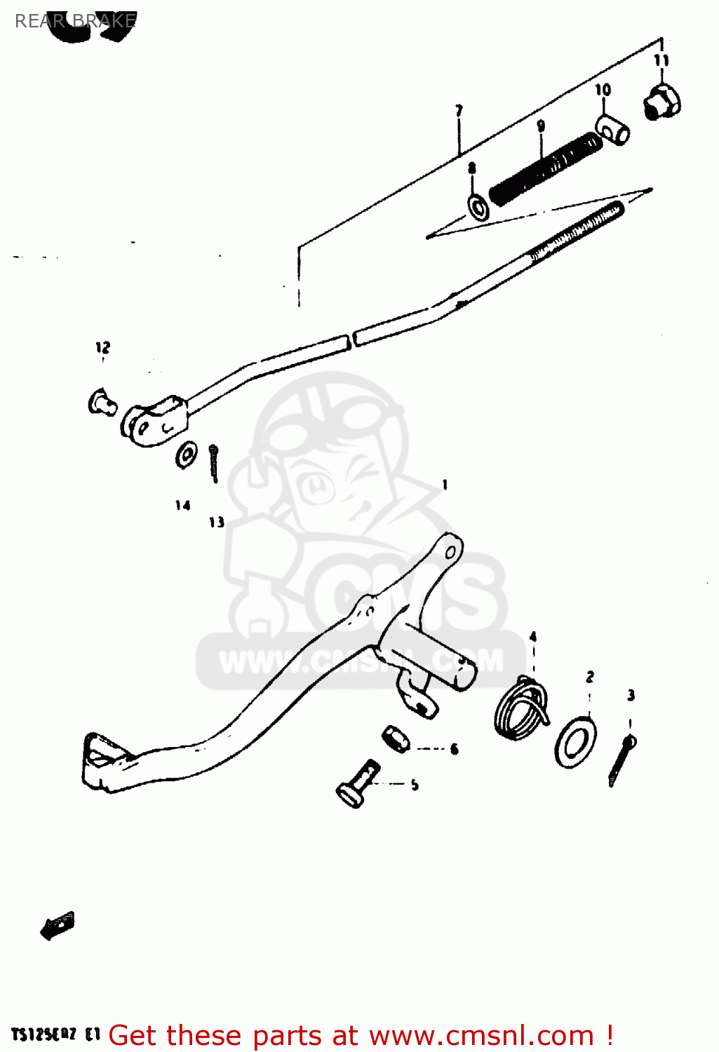 REAR BRAKE TS125ER 1982 (Z) (1 2 6 E08 E09 E15 E17 E18 E21 E24 E30 E31 E95)