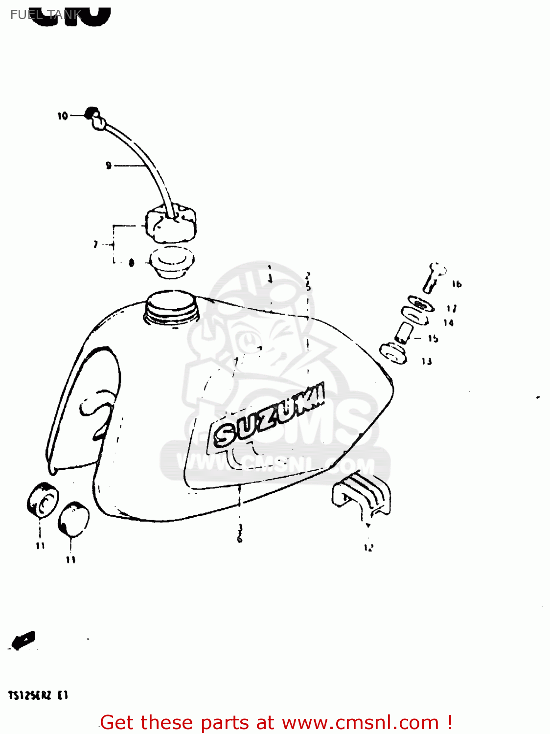 FUEL TANK TS125ER 1982 (Z) (1 2 6 E08 E09 E15 E17 E18 E21 E24 E30 E31 E95)