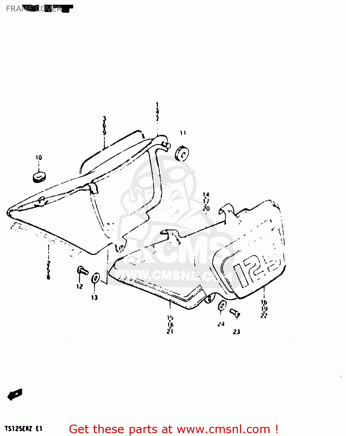 FRAME COVER TS125ER 1982 (Z) (1 2 6 E08 E09 E15 E17 E18 E21 E24 E30 E31 E95)