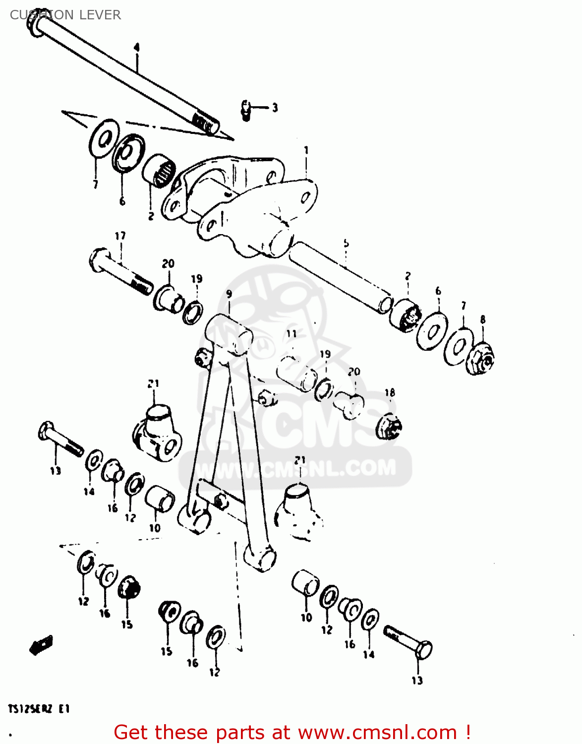 CUSHION LEVER TS125ER 1982 (Z) (1 2 6 E08 E09 E15 E17 E18 E21 E24 E30 E31 E95)