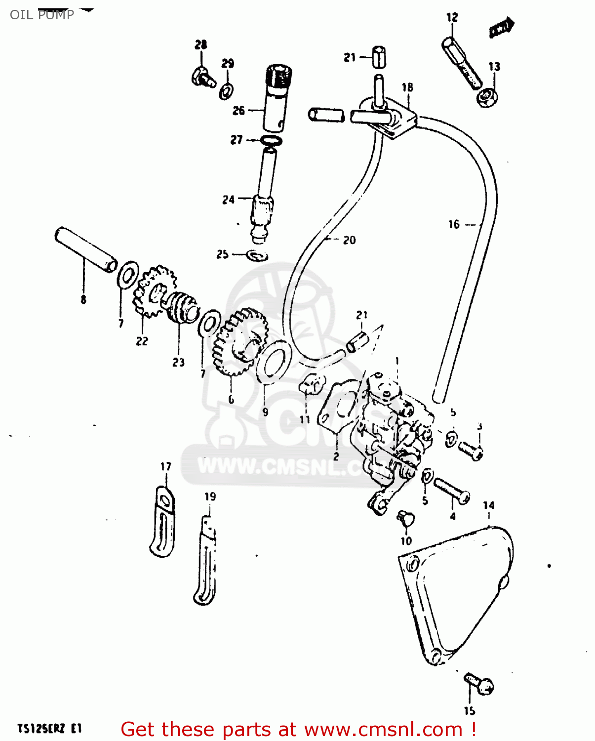OIL PUMP TS125ER 1982 (Z) (1 2 6 E08 E09 E15 E17 E18 E21 E24 E30 E31 E95)