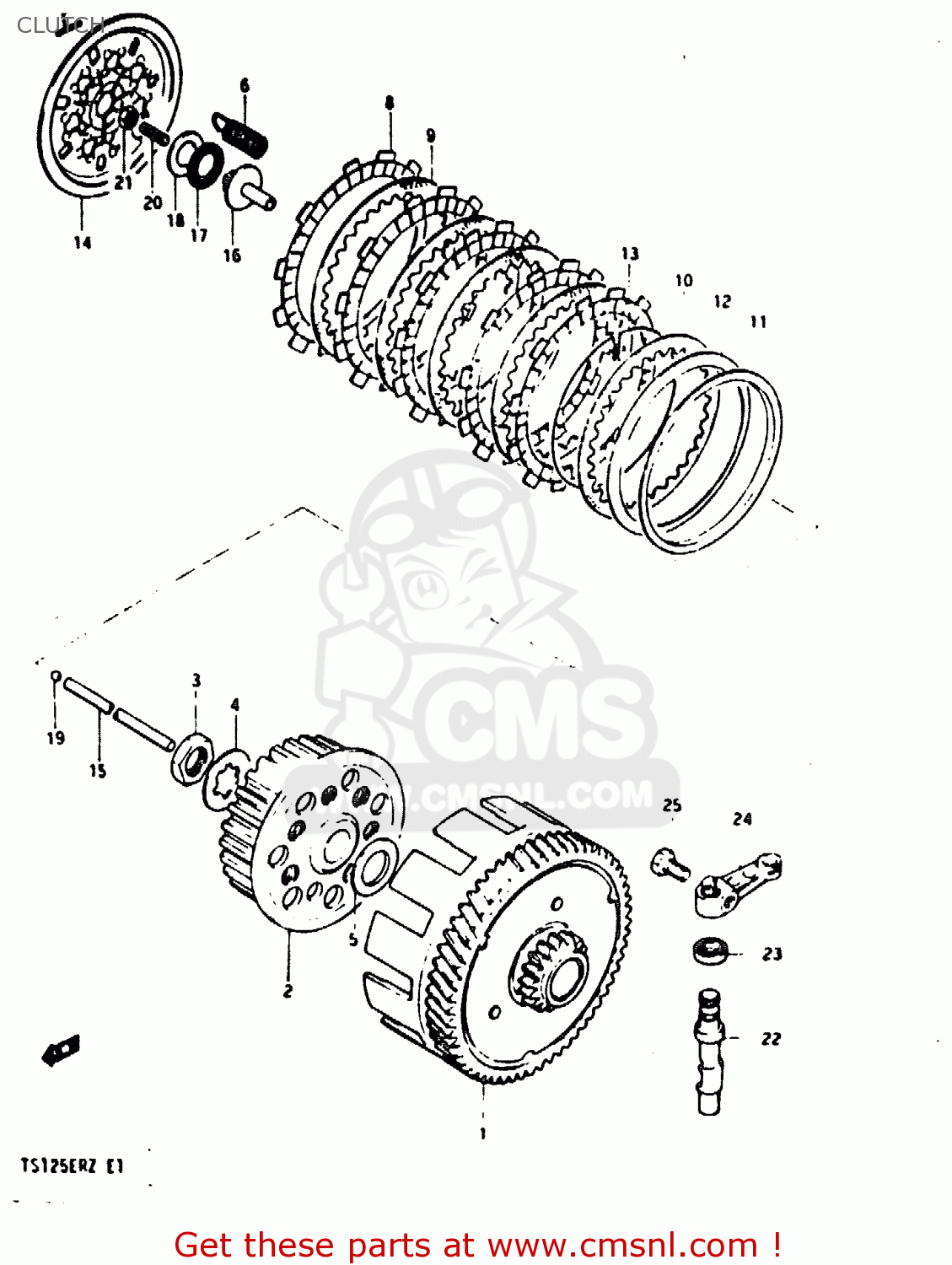 CLUTCH TS125ER 1982 (Z) (1 2 6 E08 E09 E15 E17 E18 E21 E24 E30 E31 E95)