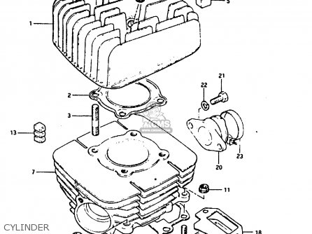 CYLINDER - TS125ER 1982 (Z) (1 2 6 E08 E09 E15 E17 E18 E21 E24 E30 E31 E95)