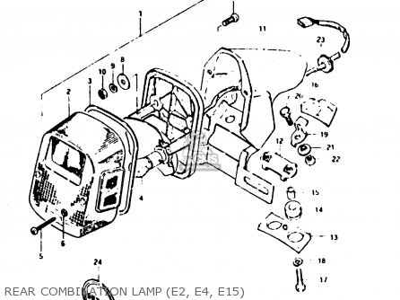 REAR COMBINATION LAMP (E2, E4, E15) - TS125ER 1982 (Z) (1 2 6 E08 E09 E15 E17 E18 E21 E24 E30 E31 E95)