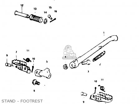 STAND - FOOTREST - TS125ER 1982 (Z) (1 2 6 E08 E09 E15 E17 E18 E21 E24 E30 E31 E95)