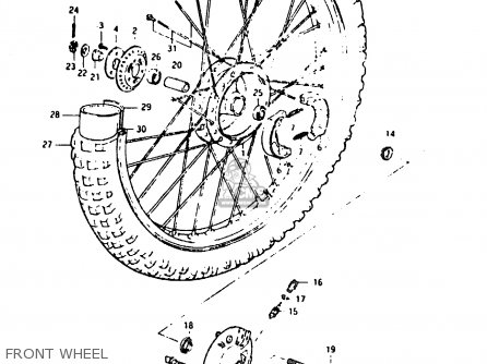 FRONT WHEEL - TS125ER 1982 (Z) (1 2 6 E08 E09 E15 E17 E18 E21 E24 E30 E31 E95)