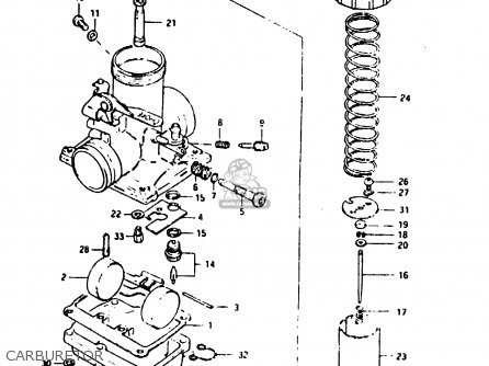 CARBURETOR - TS125ER 1982 (Z) (1 2 6 E08 E09 E15 E17 E18 E21 E24 E30 E31 E95)