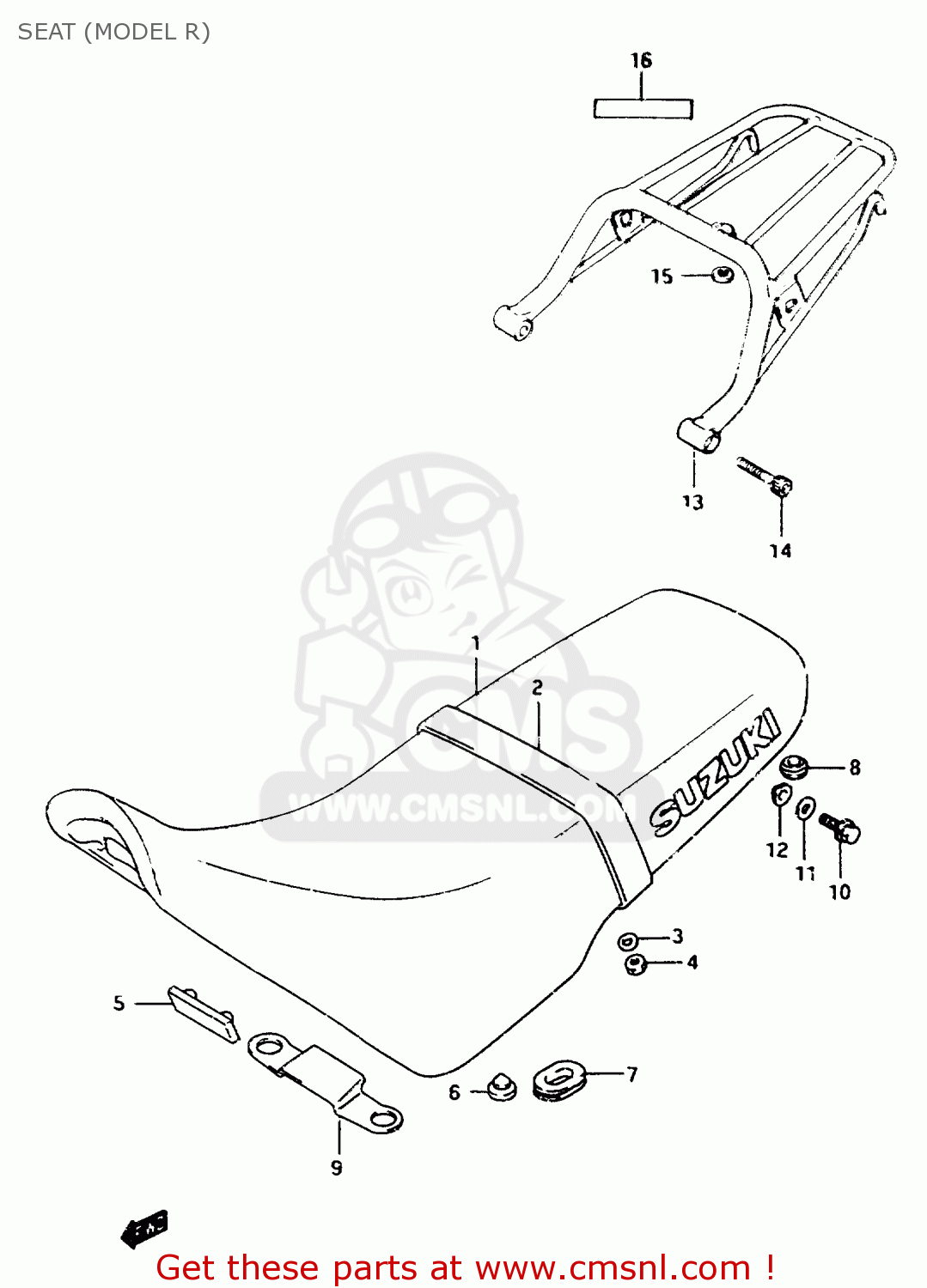 Suzuki TS125R 1989 (K) (E02 E04 E15 E17 E18 E21 E24 E34 E53) SEAT ...