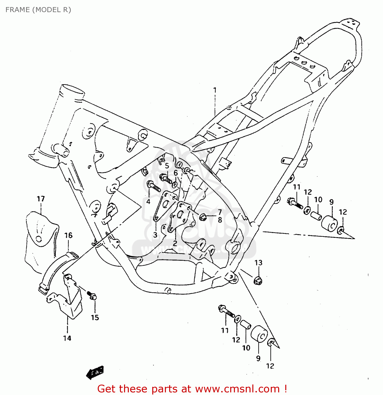 FRAME (MODEL R) TS125R 1989 (K) (E02 E04 E15 E17 E18 E21 E24 E34 E53)