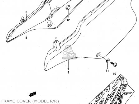 FRAME COVER (MODEL P/R) - TS125R 1989 (K) (E02 E04 E15 E17 E18 E21 E24 E34 E53)