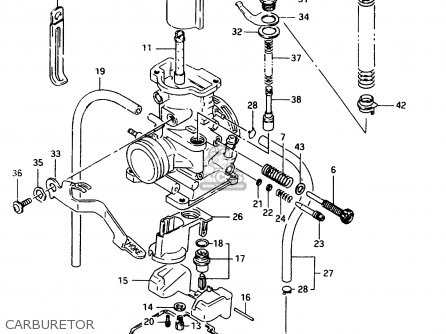 CARBURETOR - TS125R 1989 (K) (E02 E04 E15 E17 E18 E21 E24 E34 E53)