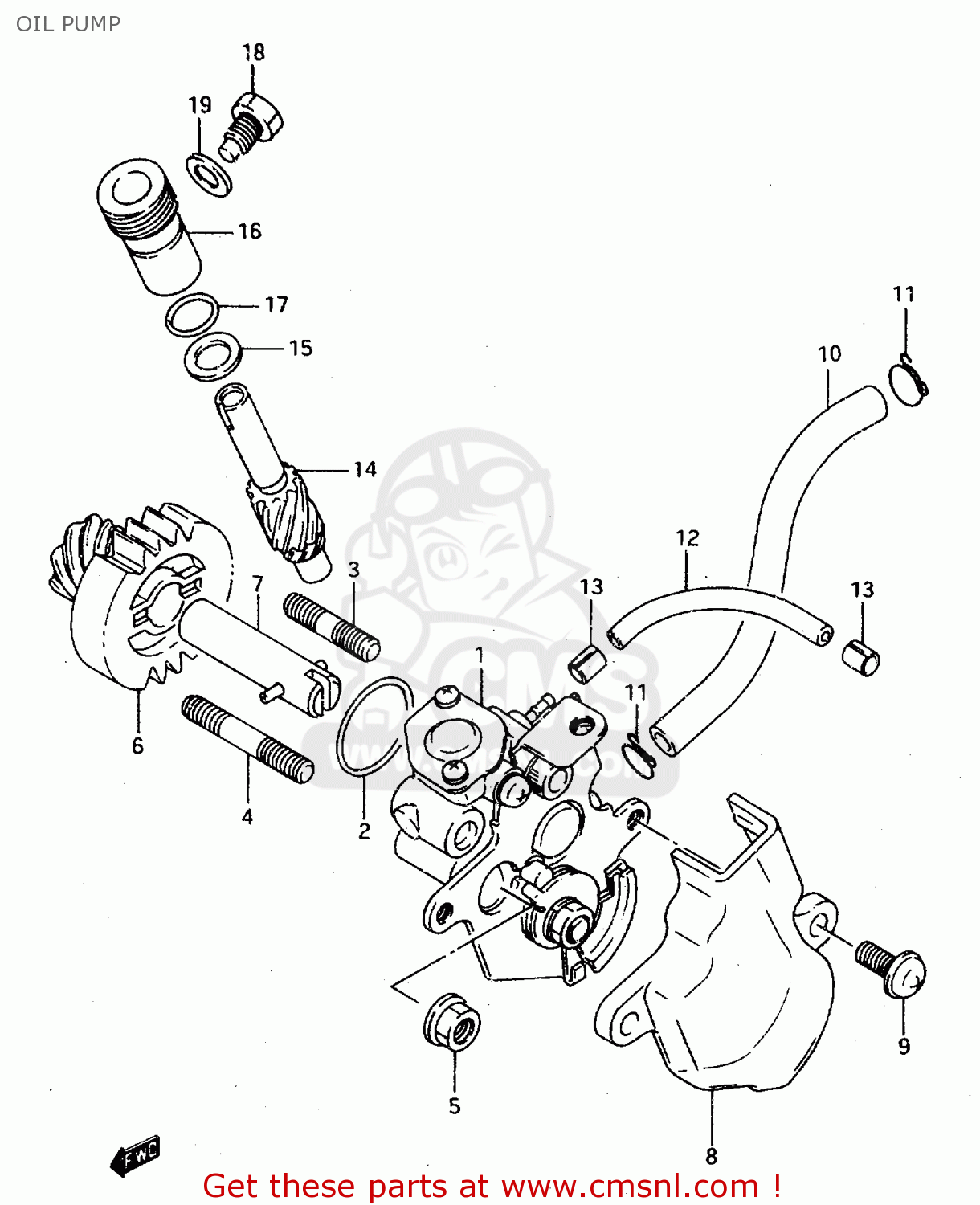 OIL PUMP TS125R 1990 (L) (E02 E04 E15 E17 E18 E21 E24 E34 E53)
