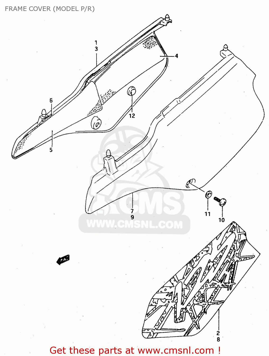 FRAME COVER (MODEL P/R) TS125R 1990 (L) (E02 E04 E15 E17 E18 E21 E24 E34 E53)