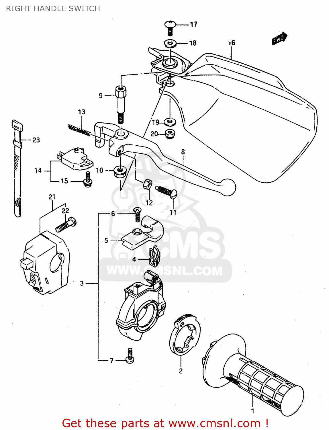 RIGHT HANDLE SWITCH TS125R 1990 (L) (E02 E04 E15 E17 E18 E21 E24 E34 E53)