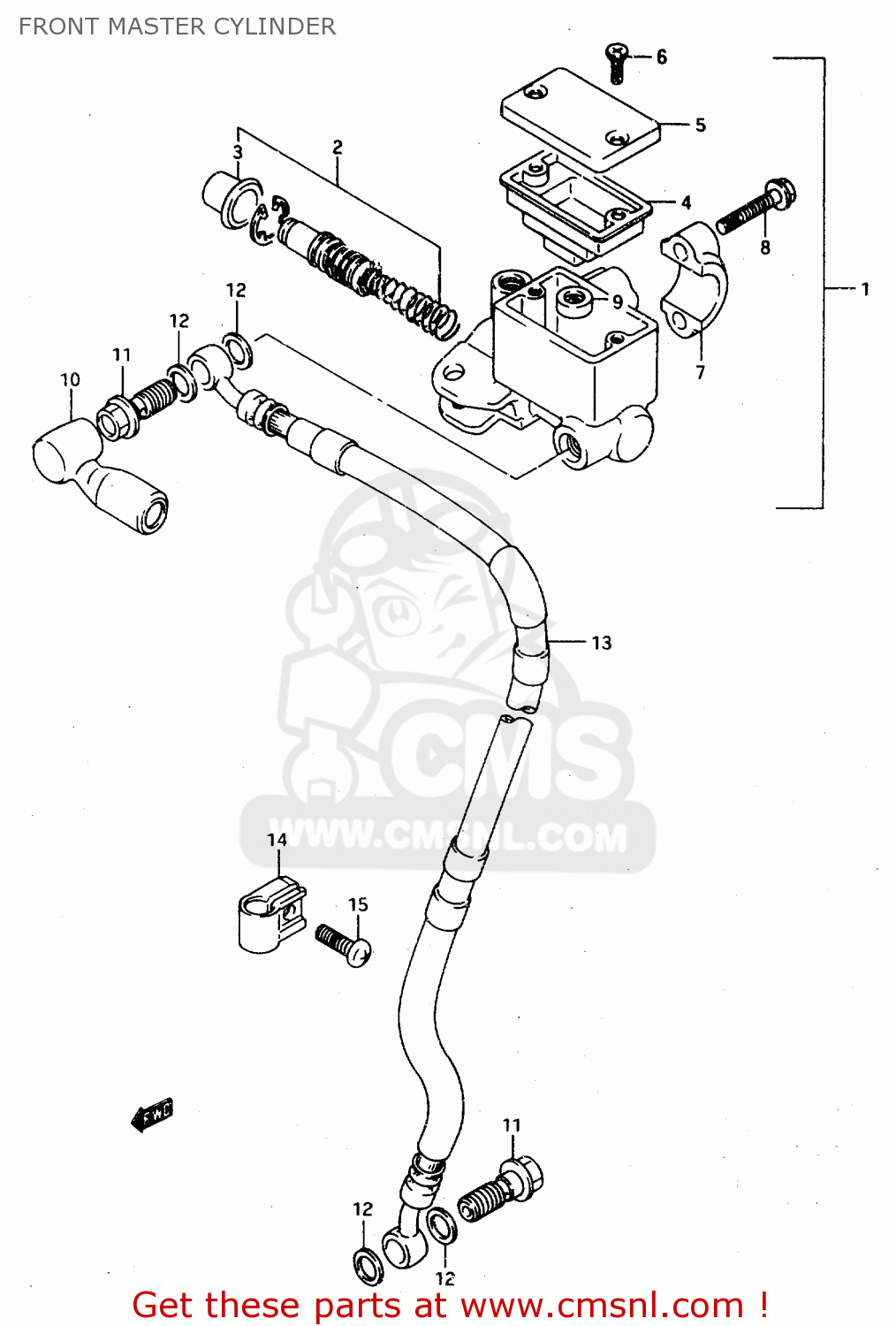 FRONT MASTER CYLINDER TS125R 1990 (L) (E02 E04 E15 E17 E18 E21 E24 E34 E53)