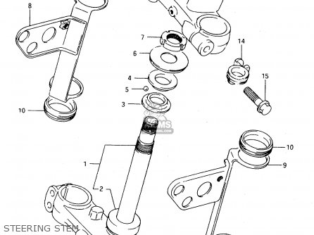 STEERING STEM - TS125R 1990 (L) (E02 E04 E15 E17 E18 E21 E24 E34 E53)
