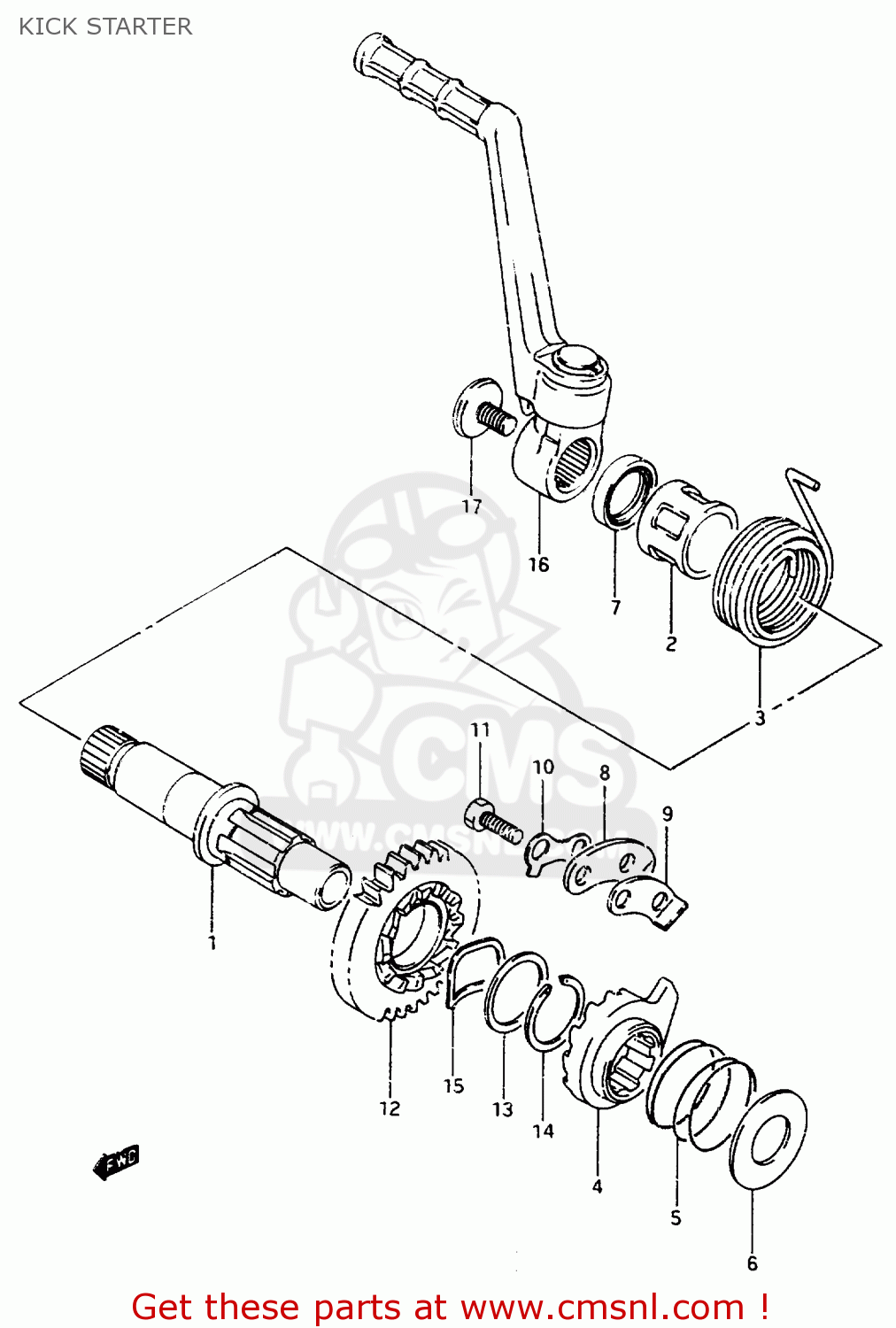 KICK STARTER TS125R 1991 (M) (E02 E04 E15 E17 E18 E21 E34 E53)