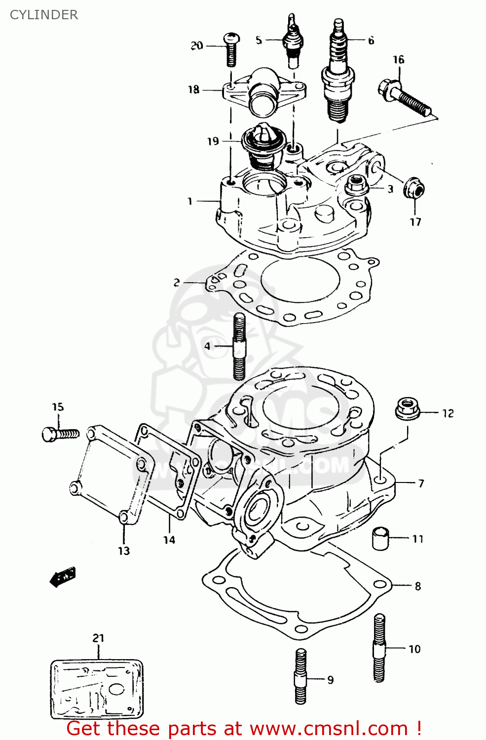 CYLINDER TS125R 1991 (M) (E02 E04 E15 E17 E18 E21 E34 E53)