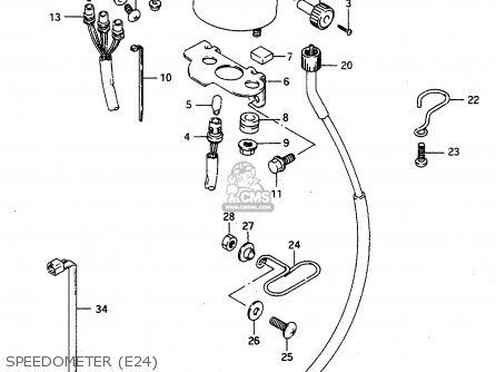 SPEEDOMETER (E24) - TS125R 1991 (M) (E02 E04 E15 E17 E18 E21 E34 E53)