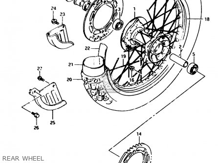 REAR WHEEL - TS125R 1991 (M) (E02 E04 E15 E17 E18 E21 E34 E53)