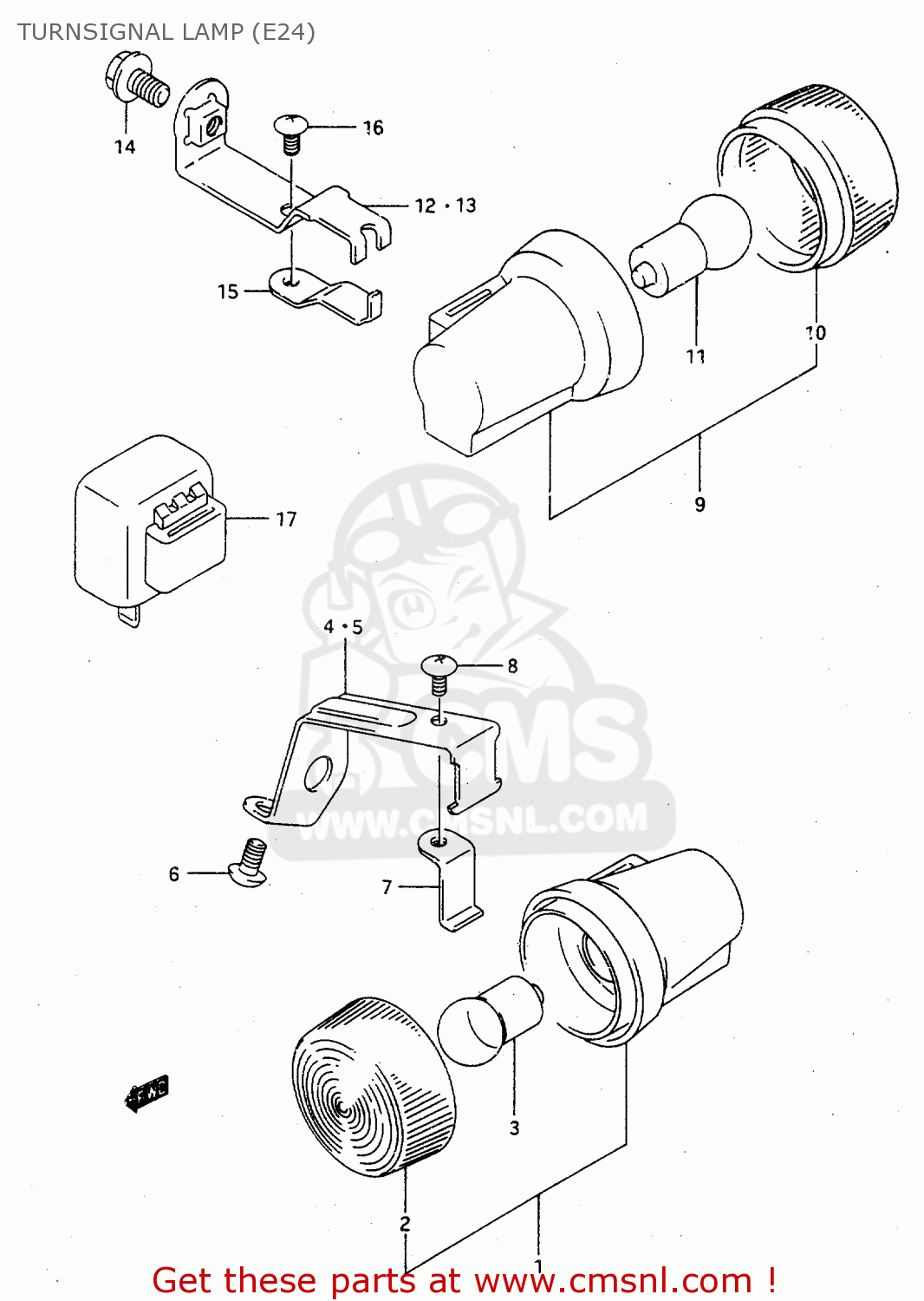 TURNSIGNAL LAMP (E24) TS125R 1992 (N) (E02 E04 E15 E17 E18 E21 E34 E53)