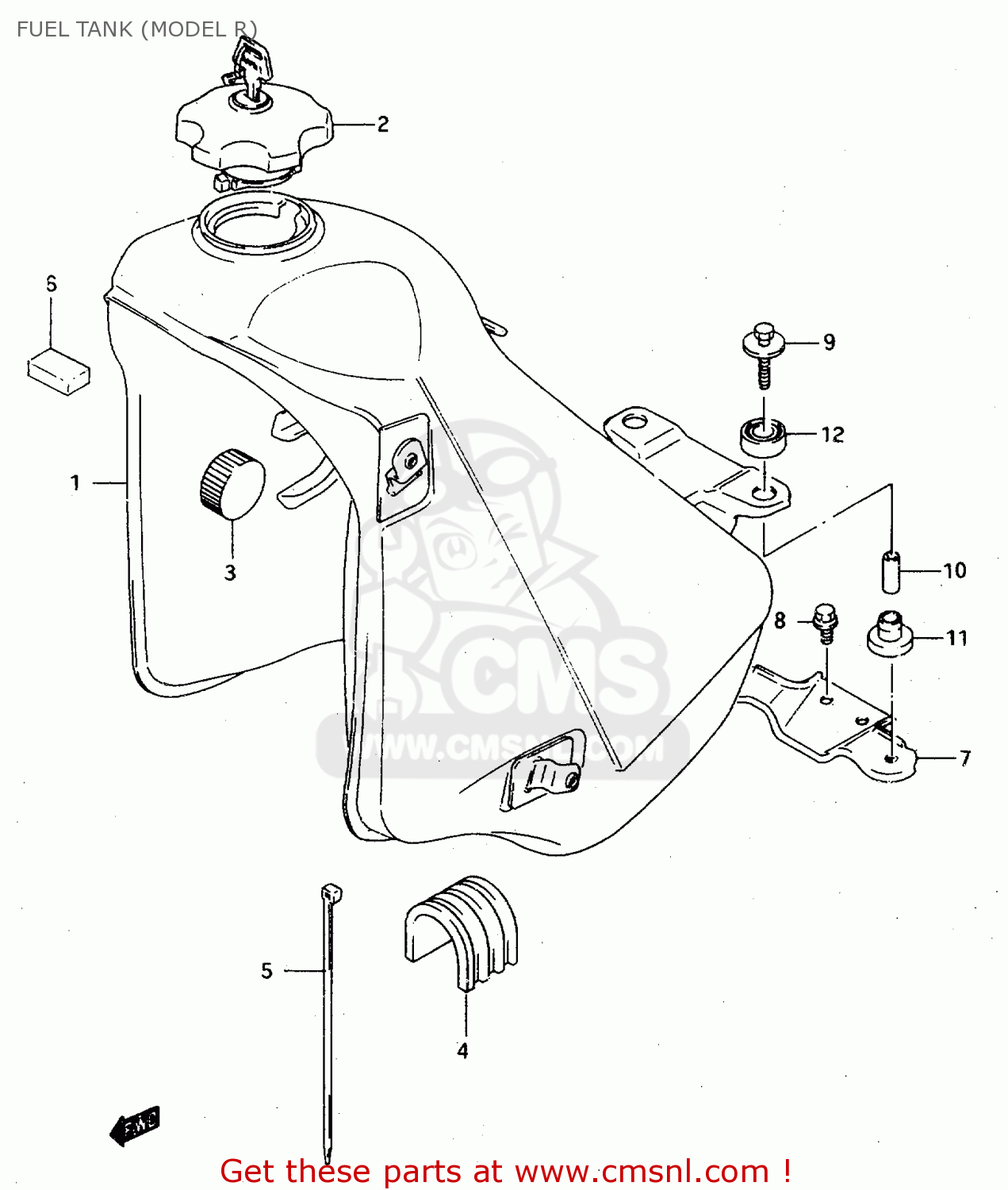 FUEL TANK (MODEL R) TS125R 1992 (N) (E02 E04 E15 E17 E18 E21 E34 E53)