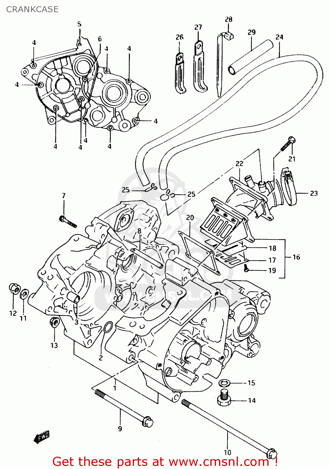 CRANKCASE TS125R 1992 (N) (E02 E04 E15 E17 E18 E21 E34 E53)