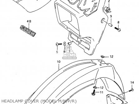 HEADLAMP COVER (MODEL M/N/P/R) - TS125R 1992 (N) (E02 E04 E15 E17 E18 E21 E34 E53)